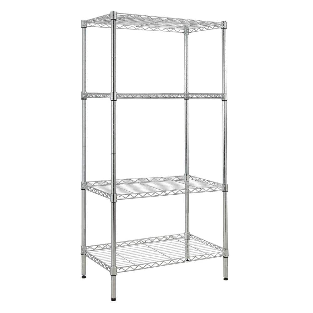 Karl home Silver 4-Tier Heavy Duty Steel Freestanding Garage Storage ...