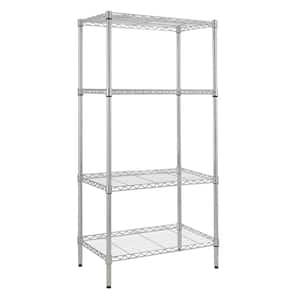 Silver 4-Tier Heavy Duty Steel Freestanding Garage Storage Shelving Unit (17.72 in. W x 59 in. H x 29.53 in. D)