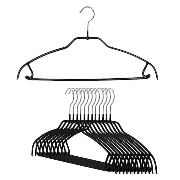Mawa, 42ftu Silhouette Space-Saving Anti-Slip Steel Clothing Hanger, Set Of 12, Black
