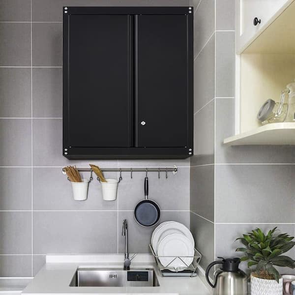 Black Steel Narrow Under Sink Organizer and Storage