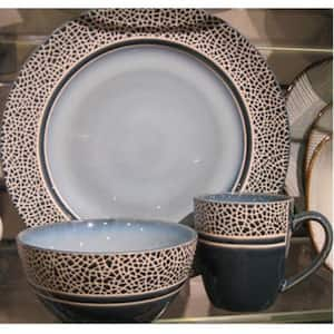 Mosaic 16-Piece Casual Blue Earthenware Dinnerware Set (Service for 4)