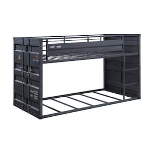Cargo Gunmetal Twin over Twin Bunk Bed with Right Facing Front Ladder