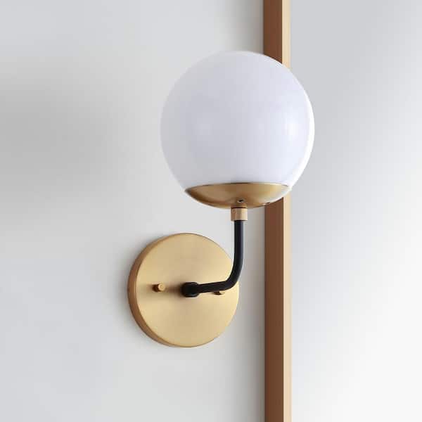 Cayden 1-Light Brass Gold/Black Indoor Sconce