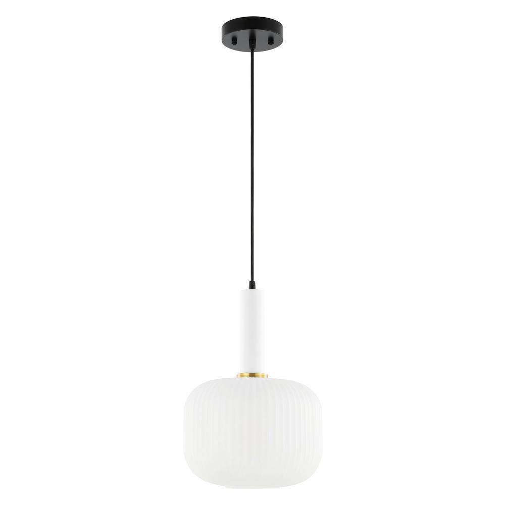 Naois Sleek White Glass LED Pendant Light