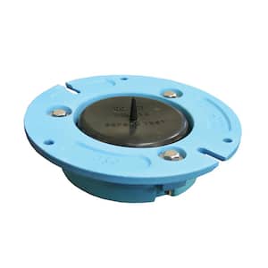 3 in. x 3 in. No Caulk Code Blue Cast Iron Water Closet (Toilet) Flange with Test Cap for Cast Iron or Plastic Pipe