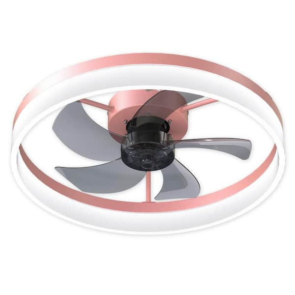 Pink 19.7 in. Indoor LED Small Ceiling Fan with Lights and Remote