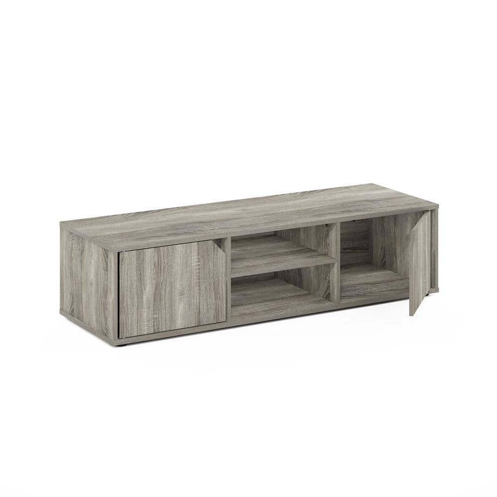 French Oak Modern TV Stand with Adjustable Shelves