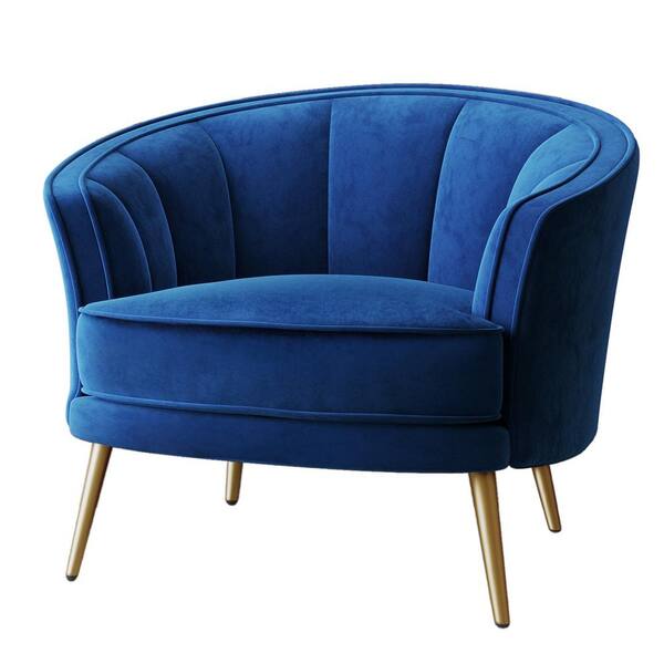 navy blue accent chair with gold legs