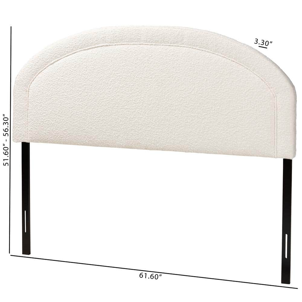 Cream Boucle Upholstered Queen Tufted Headboard