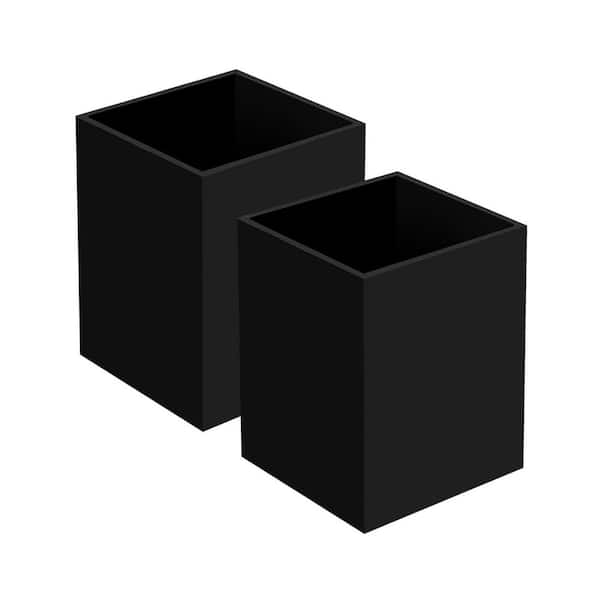 2 Pack Acrylic Black Pen Pencil Holder Cup Makeup Brush Storage Organizer Office Desk Table Stationery Organizer