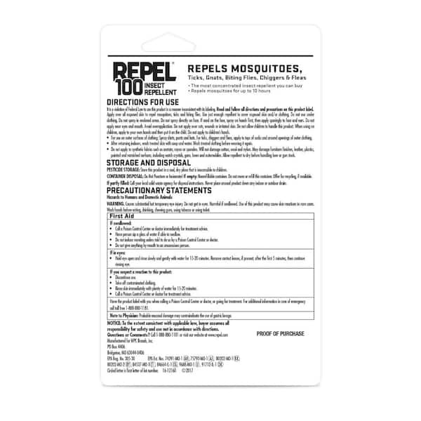 Repel 100 Insect Repellent, Repels Mosquitos, Ticks and Gnats, For Severe  Conditions, Protects For Up To 10 Hours, 98% DEET (Pump Spray) 1 fl Ounce
