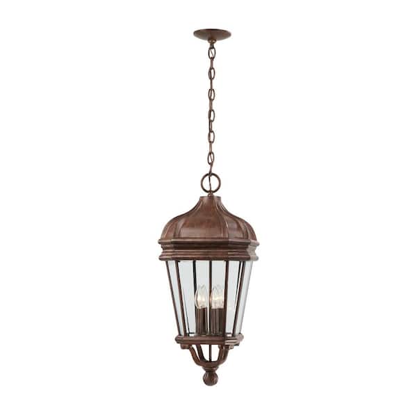 the great outdoors by Minka Lavery Harrison Vintage Rust 4-Light Indoor/Outdoor Hanging Lantern