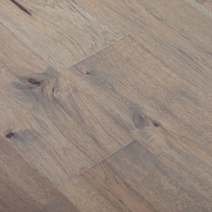 Glazed Brushed Hickory 3/8 in. T x 7.5 in. W Waterproof Wire Brushed Engineered Hardwood Flooring (19.4 sqft/case)