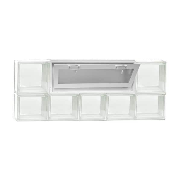 Clearly Secure 36.75 in. x 13.5 in. x 3.125 in. Frameless Vented Clear Glass Block Window