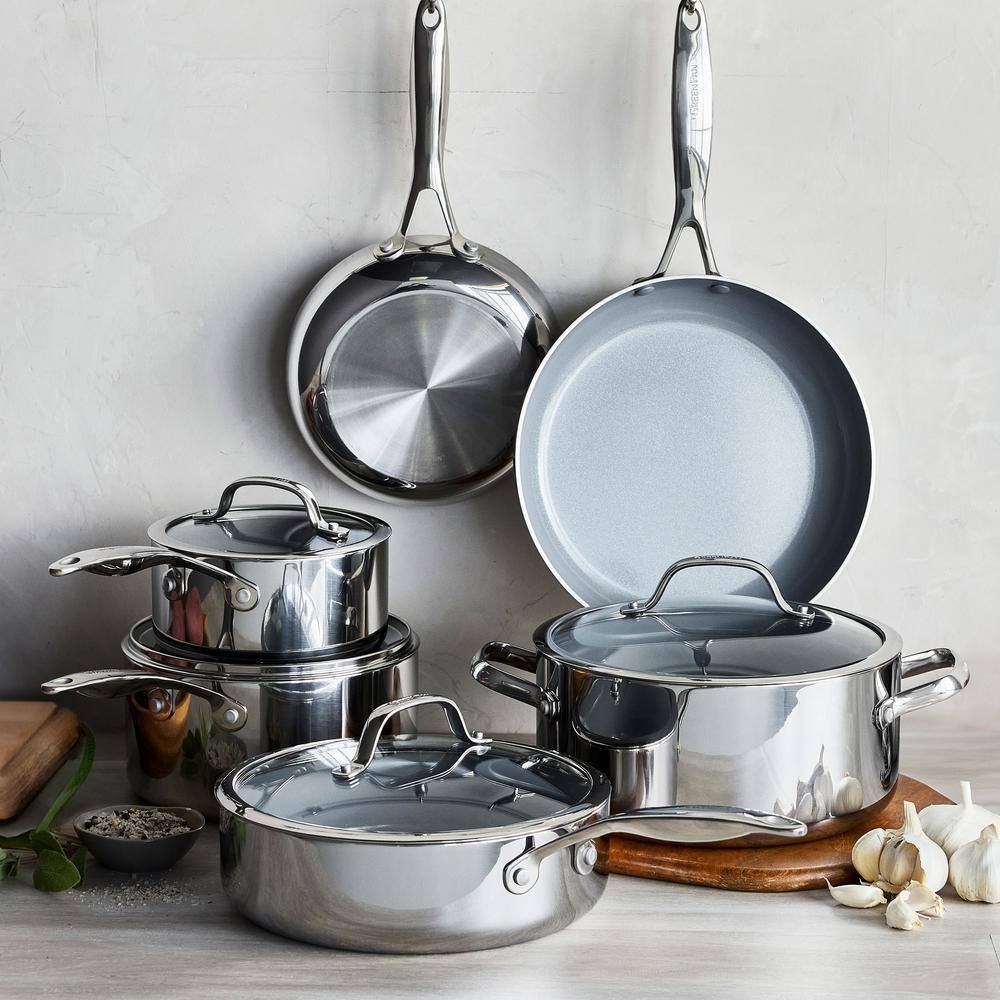 Valencia Pro Stainless Steel 10-Piece Nonstick Cookware Set