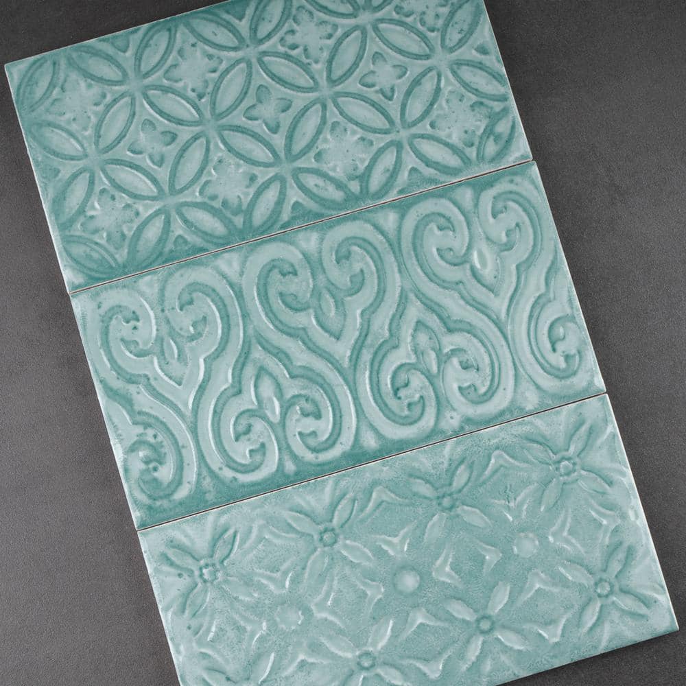 Mar Green Polished Ceramic Subway Wall Tile 5x10