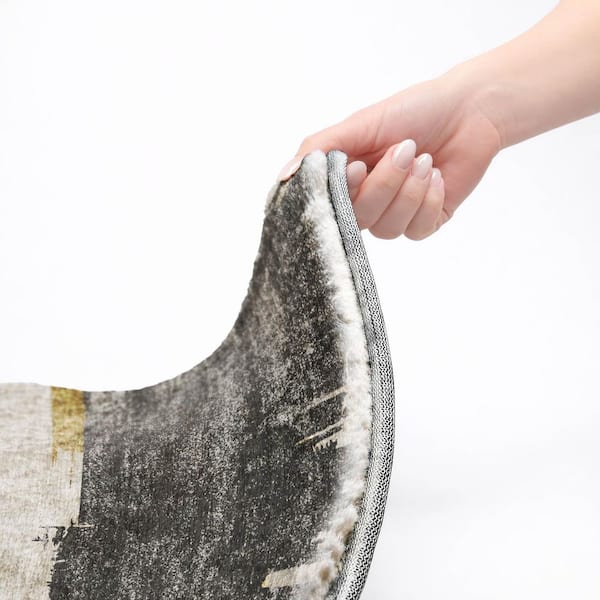 Dream Shag Premium Machine Washable Abstract ADS624 Gray 9 ft. x 12 ft. Area Rug