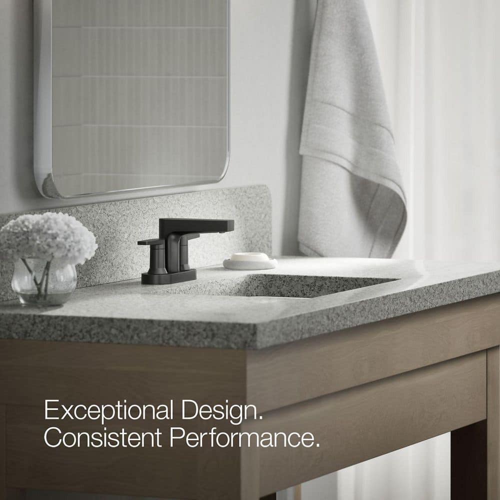 Matte Black Modern Centerset Bathroom Sink Faucet