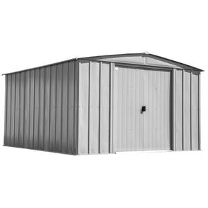 Classic 10 ft. W x 14 ft. D Flute Grey Metal Shed 129 sq. ft.