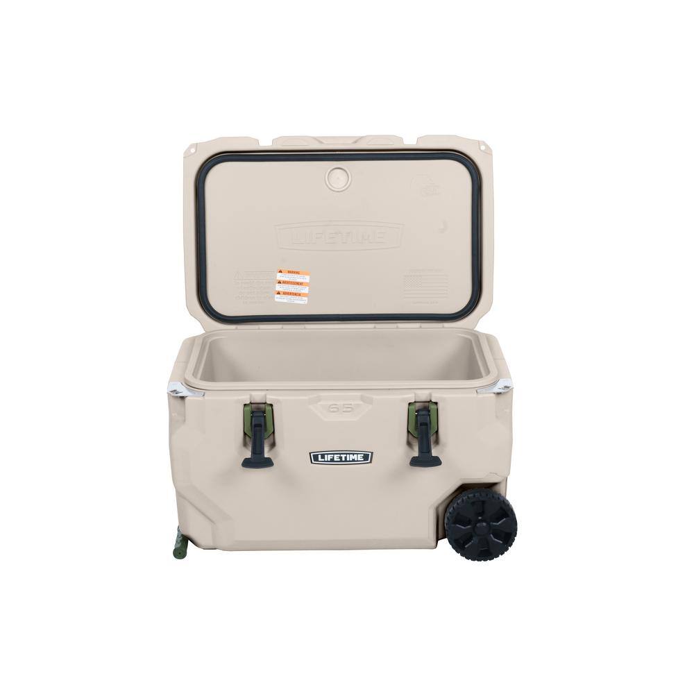 Black 65 Quart Bear Resistant Wheeled Cooler with Hardsided Exterior