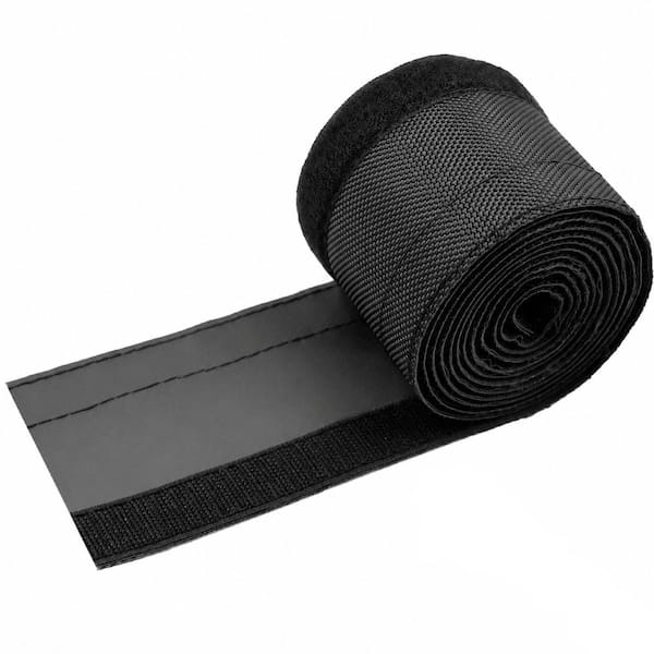1/2 in. x 6.6 ft. Chew Proof Pet Cord Protector Hook and Loop Split Sleeve Cable Management Cover Black