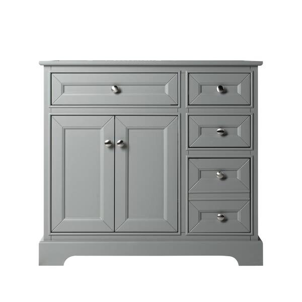 WOODBRIDGE London 37 in.W x 22 in.D x 38 in.H Bathroom Vanity Only without Top in Gray