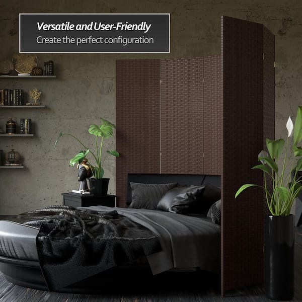 7 ft. Dark Mocha 6-Panel Room Divider