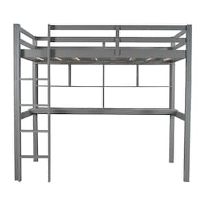 Amelia Gray Twin Loft Bed with Ladder