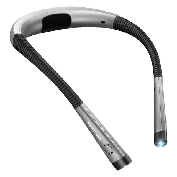 Ergonomic 5-Volt 60 Lumen Integrated LED Neck Reading Clamp Work Light Battery Operated 1.1 in. Tool Only in Gray