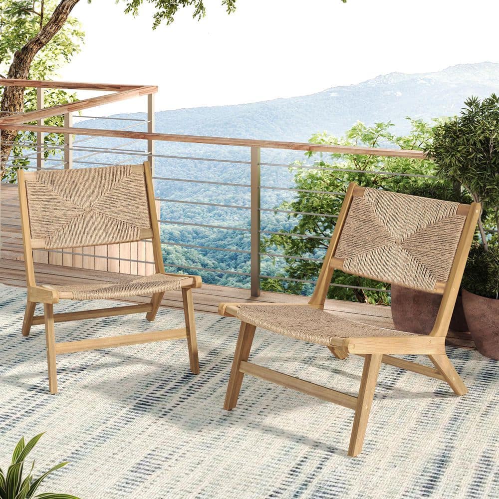 Light Teak Wood Outdoor Lounge Chair Set of 2 price history on PriceWatchPro