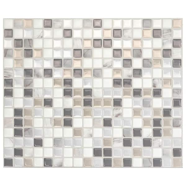 smart tiles Minimo Noche Gray 11.55 in. x 9.64 in. Vinyl Peel and Stick Tile (2.80 sq. ft./ 4-pack)