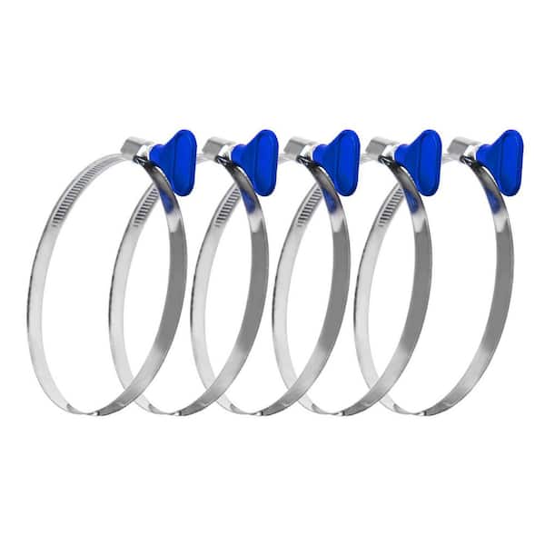 6 in. Key Hose Clamp Stainless Steel Thumb Screw Dust Collector Hose Clamps (5-Pack)
