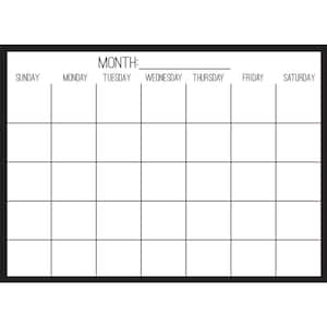 Black on Clear Monthly Calendar Decal