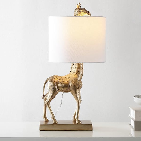 last technisch Ringlet TRUE FINE Aimee 24 in. Antique Gold Giraffe Table Lamp with White Linen  Shade TD30012T - The Home Depot