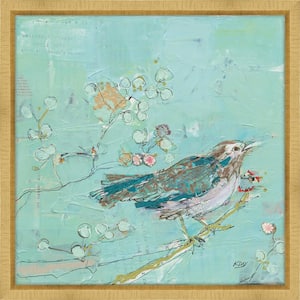 Birds of a Feather with Teal Framed Giclee Bird Art Print 21 in. x 21 in.