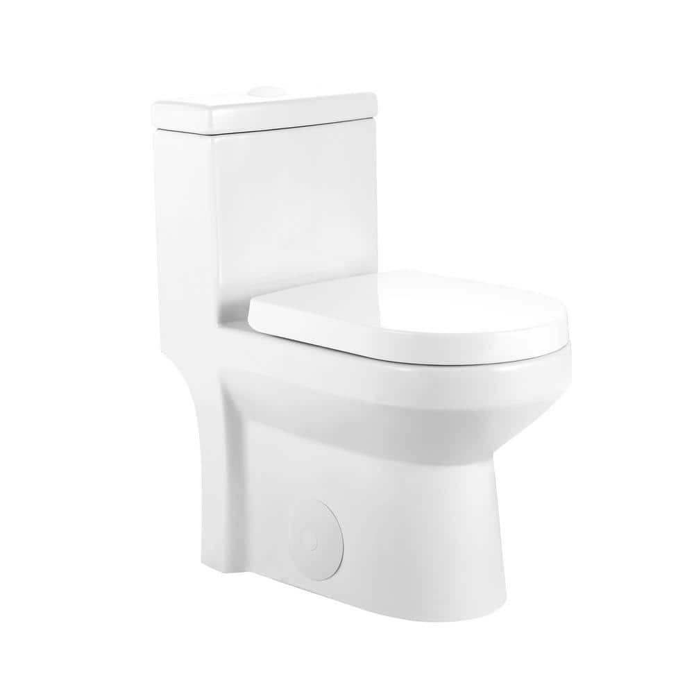 Liberty White Compact One-Piece Dual Flush Toilet