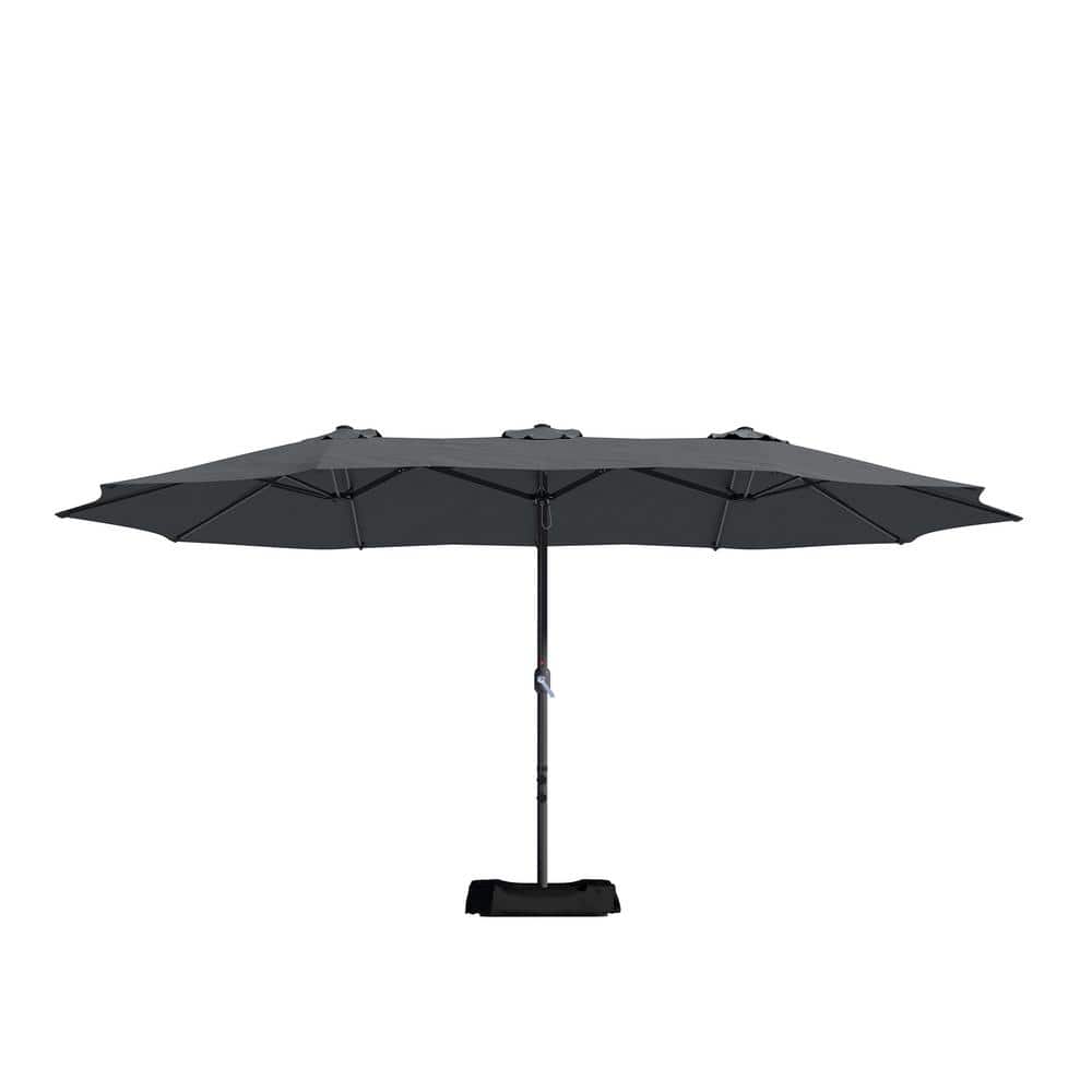ingewikkeld kloon personeel Boyel Living 15 ft. Extra-Large Outdoor Market Double-Sided Fade Resistant  and UV Resistant Patio Umbrella with Base in Dark Gray BLC-M011-BE - The  Home Depot