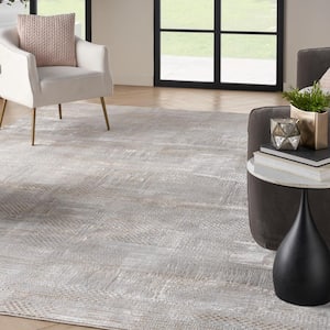 Glam Silver Grey 9 ft. x 12 ft. Contemporary Area Rug
