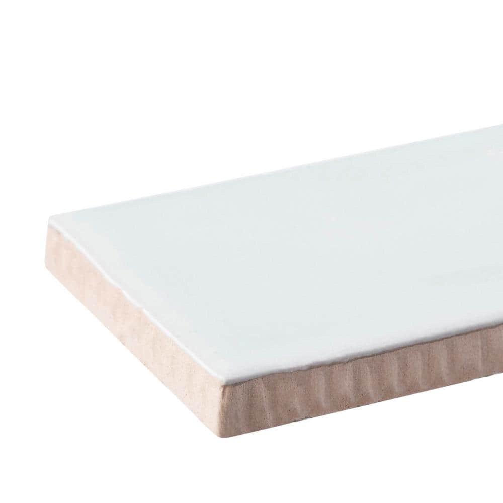 Compass Navigate Pale Gray/Blue 2 in. x 10 in. Smooth Glossy Subway Ceramic