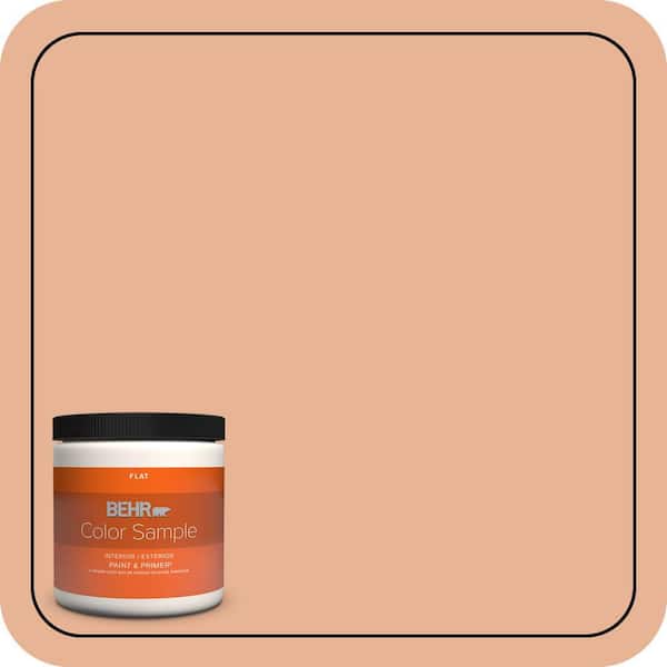 BEHR PREMIUM PLUS 8 oz. #M210-4 Peach Shortcake Flat Interior/Exterior Paint & Primer Color Sample