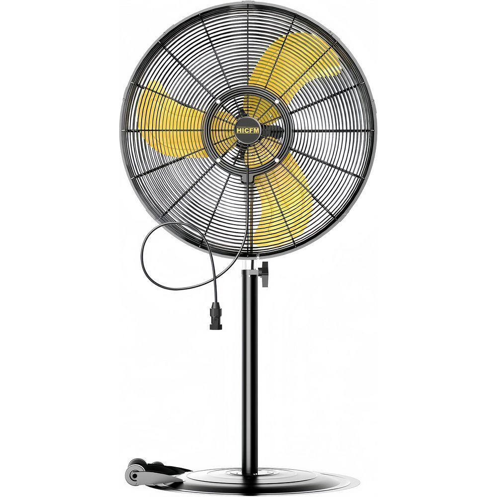 30 in. 3 Speeds Pedestal Oscillating Fan in Yellow with IP44 Enclosure 1/3 HP Motor Detachable Mist Spray Kit price history on PriceWatchPro