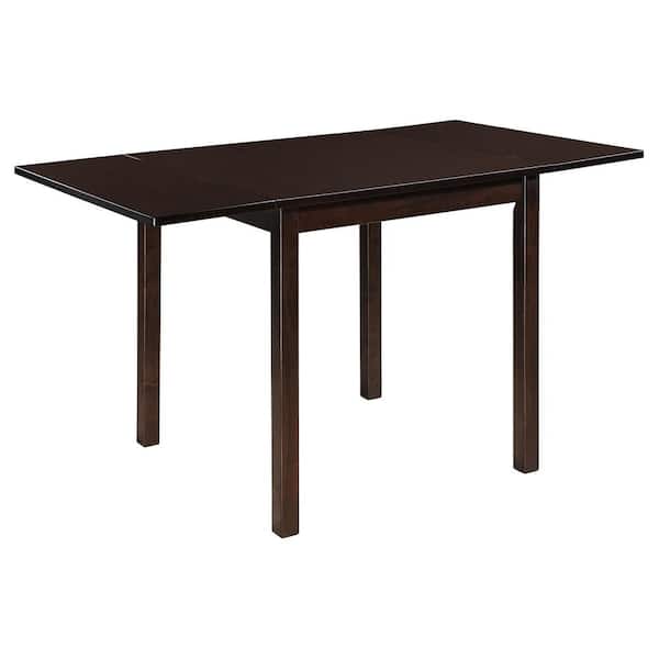 Kelso Cappuccino Wood Rectangle 4 Legs Dining Table with Drop Leaf Seats 4