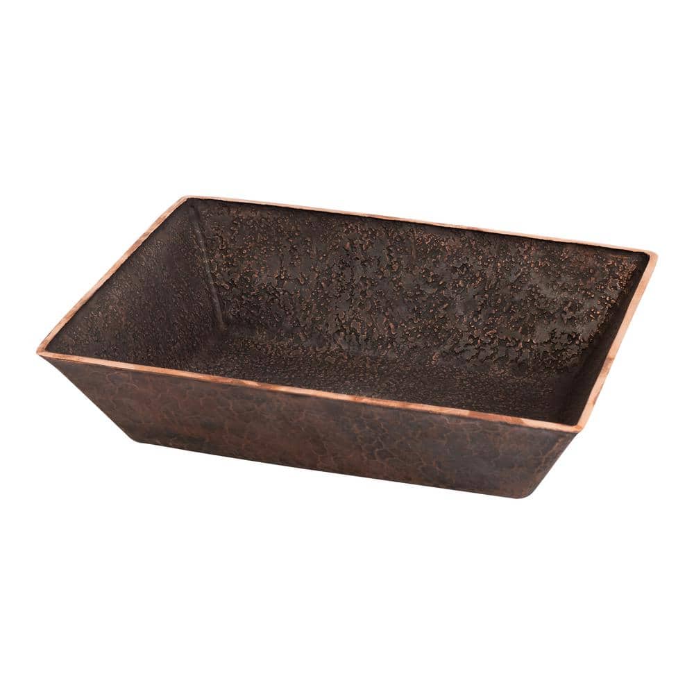 Terra Firma Dark Brown Copper Rectangular Vessel Sink