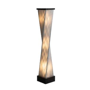 Torque 54 in. Dark Brown 3-Light Dimmable Standard Floor Lamp for Living Room with Linen Hexagon Shade