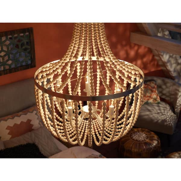 Opalhouse with string beads buy chandelier wood tone