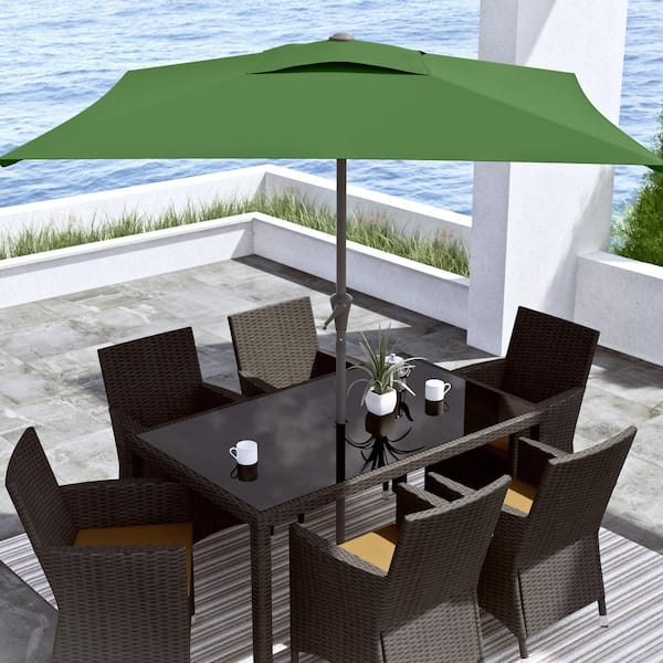 9 ft. Steel Market Square Tilting Patio Umbrella in Forest Green