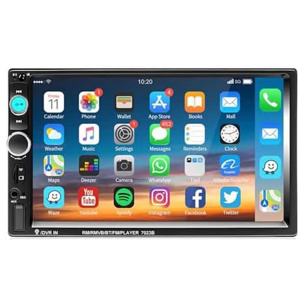 Double Din Car Radio 7 in. MP5 Player HD Touch Screen Bluetooth Multimedia Support USB SD Aux-in with Backup Camera
