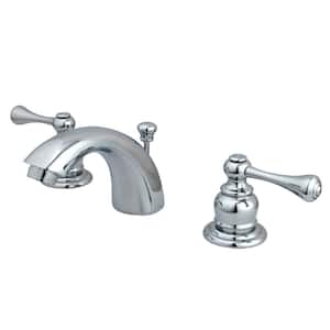 Vintage Mini-Widespread 4 in. Centerset 2-Handle Bathroom Faucet with Plastic Pop-Up in Polished Chrome