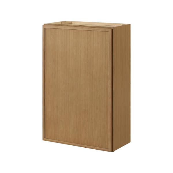 Leyton 24 in. W x 12 in. D x 36 in. H Ready to Assemble Plywood Slim Shaker Wall Kitchen Cabinet in White Oak