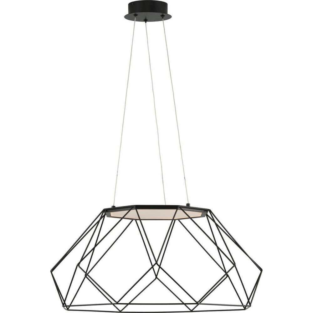 Geodesic Matte Black LED Mid-Century Modern Pendant Light